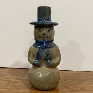 1995 BBP Salt Glazed Stoneware Snowman Figurine – Handmade Pottery